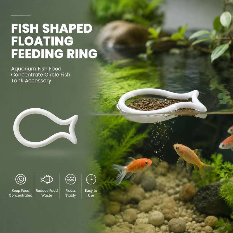 Aquarium Fish Escape - Fish Shaped Floating Feeding Ring Aquarium