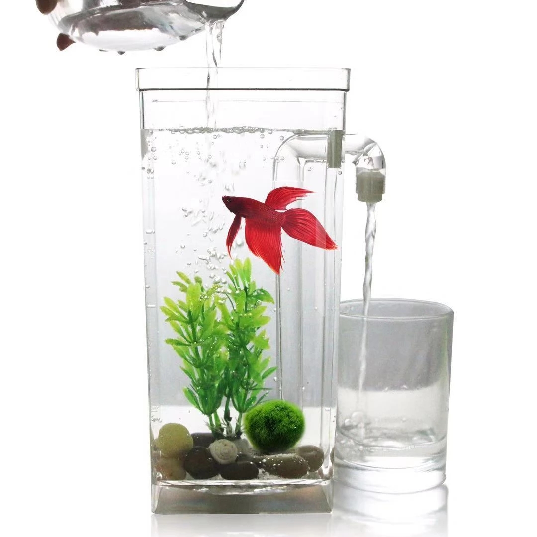 Aquarium Fish Jar - Lazy Free Water Change Desktop Fish