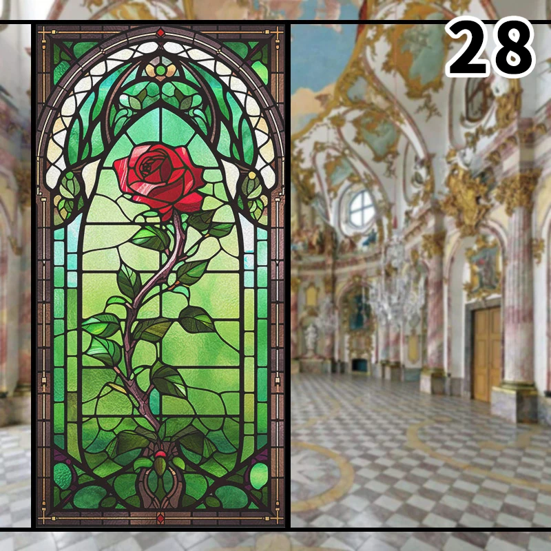 Colorful 3D Rose Design Staine - Background Film 3D 评论和价格