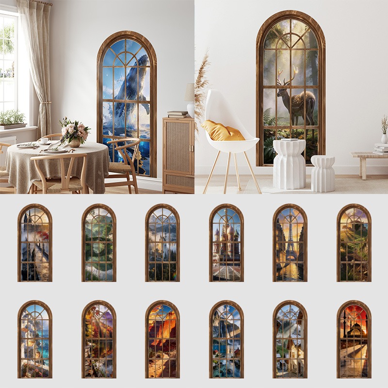 80x180cm 3D Fake Arch Window W - Background Film 3D 评论和价格