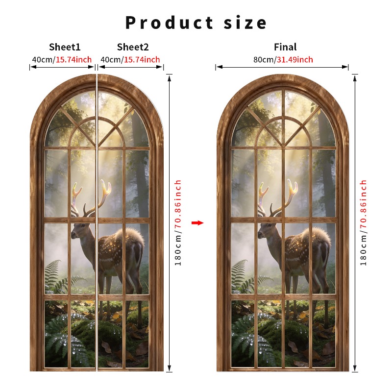 80x180cm 3D Fake Arch Window W - Background Film 3D 评论和价格