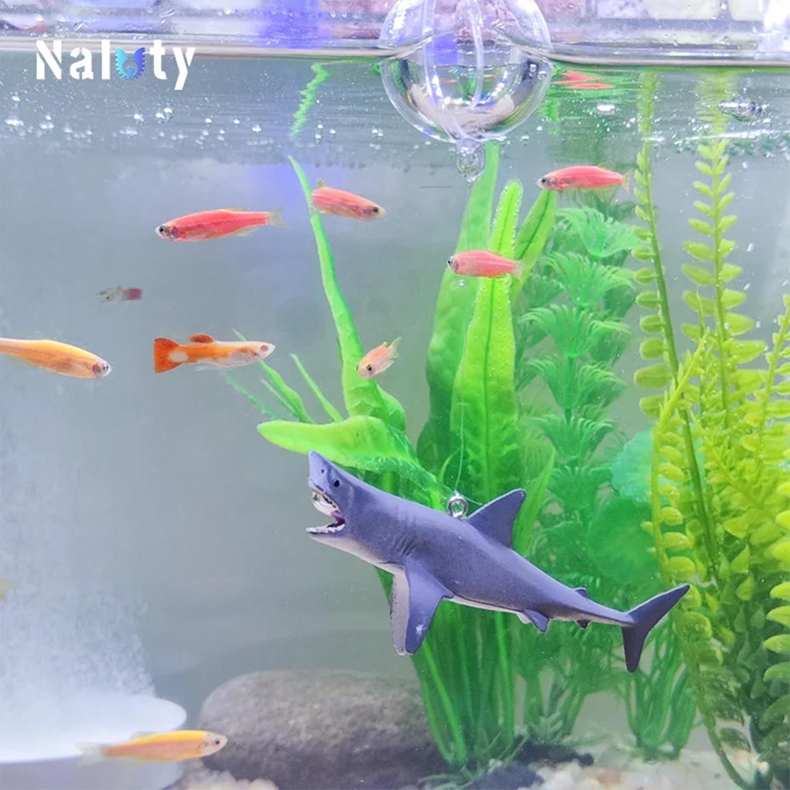 Floating Shark Aquarium Landsc - Aquarium Fish Escape 评论和价格