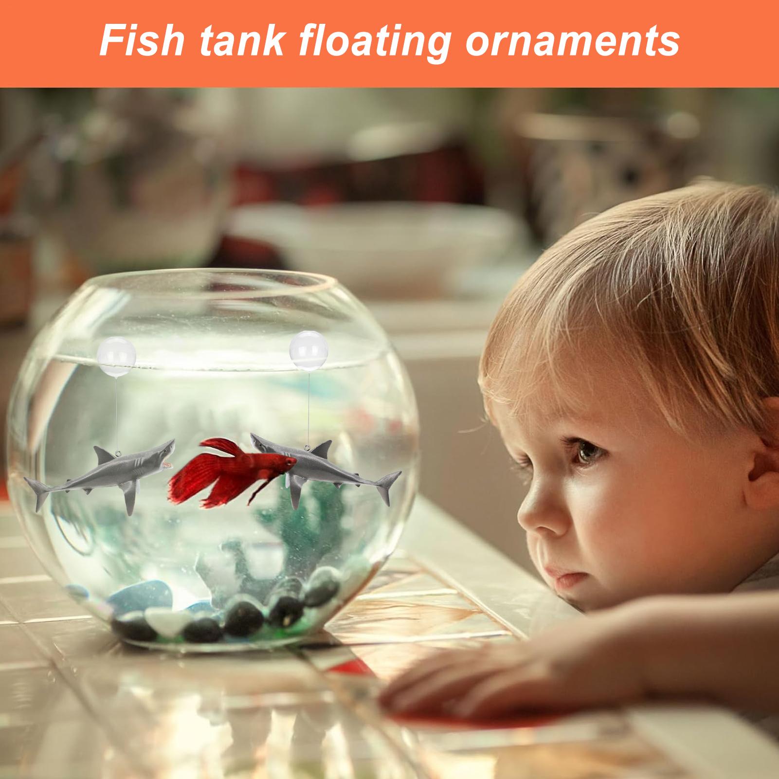 Floating Shark Aquarium Landsc - Aquarium Fish Escape 评论和价格