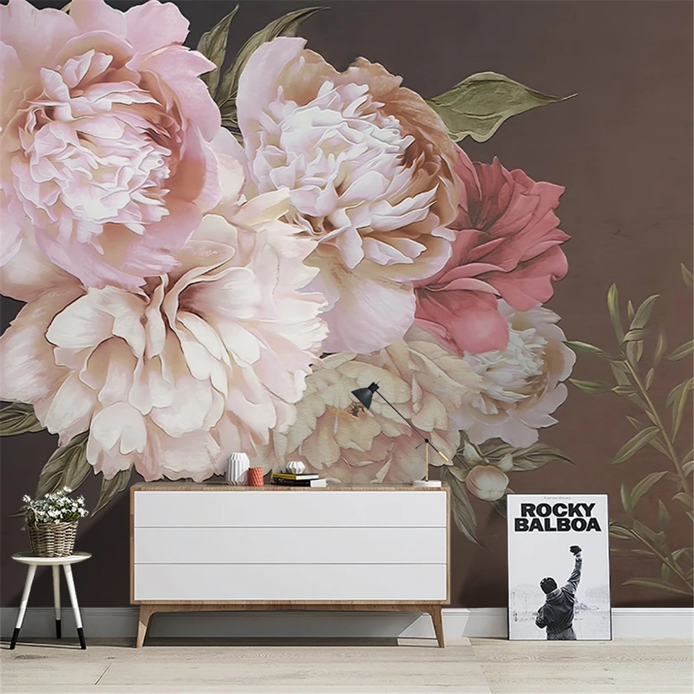 custom American peony wallpape - Background Film 3D 评论和价格